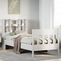 Bedframe zonder matras massief grenenhout wit 90x200 cm - thumbnail