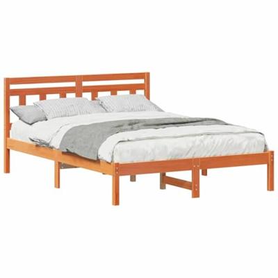 Bedframe met hoofdeinde Bruin Massief grenenhout