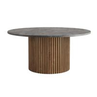 Tower Living Ronde Eettafel 'Palazzo' Teakhout en mineraal stucwerk, 150cm - thumbnail