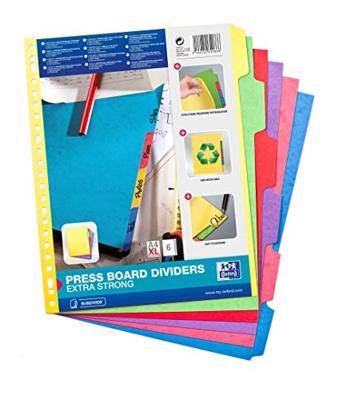 Tabbladen Oxford A4+ 23-gaats 6-delig karton kleur Tabbladen Oxford A4+ 23-gaats 6-delig karton kleur