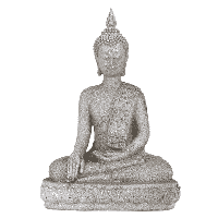 Boeddhabeeld Thais handreiking aarde steengrijs - 39 - Polyresin - S - thumbnail