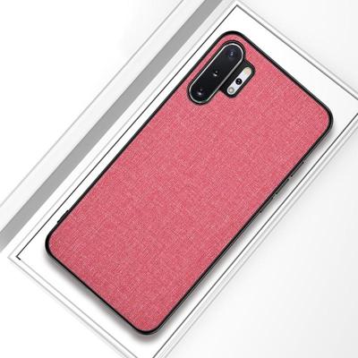Voor Galaxy Note 10 Pro/Note 10 + schokbestendige doek textuur PC + TPU beschermhoes (roze)