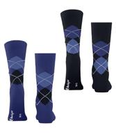 Burlington 2-paar Everyday heren sokken - Argyle - katoenen sokken met ruit print - thumbnail