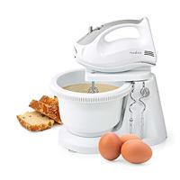 Nedis kahm110cwt handmixer 200 w 5-snelheden turbo-functie draaikom / 2 deeghaken / 2 kloppers grijs / wit - thumbnail