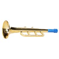 Plastic speelgoed trompet goud 23 cm   - - thumbnail