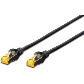 Digitus DK-1644-A-0025/BL RJ45 Netwerkkabel, patchkabel CAT 6A S/FTP 0.25 m Zwart Halogeenvrij, Verdraaide paren, Snagless, Vlambestendig 1 stuk(s)