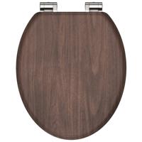 MDF WC-bril DARK WOOD met soft-close lange levensduur: extreem onbreekbaar en krasbestendig comfort en functie: geruisloos sluiten dankzij de automatische valrem eenvoudig schoon te maken dankzi - thumbnail