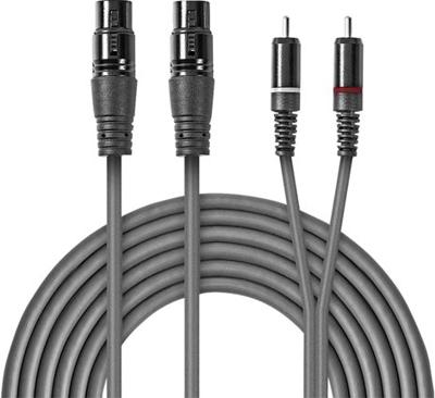 XLR-Audiokabel | 2x XLR 3-pins female - 2x RCA male | 1,5 m | Grijs XLR-Audiokabel | 2x XLR 3-pins female - 2x RCA male | 1,5 m | Grijs