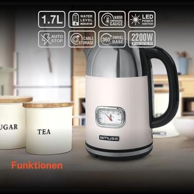 Muse MS-020SC - Elektrische waterkoker, 1,7 L, creme Muse MS-020SC - Elektrische waterkoker, 1,7 L, creme