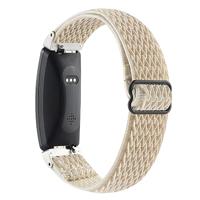 FitBit Inspire 2 & Ace 3 Elastische solo loop nylon bandje - Beige - thumbnail