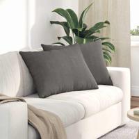 Sofa Kussens 2 pcs Lichtgrijs 70 x 50 cm Katoen Stof - thumbnail