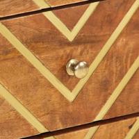 Nachtkastje 50x33x60 cm massief mangohout bruin en zwart - thumbnail