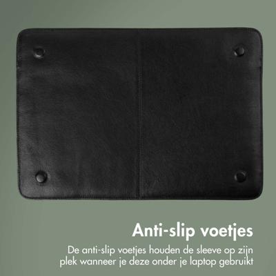 Accezz Leather hoes voor MacBook 16 inch Laptop sleeve Zwart Accezz Leather hoes voor MacBook 16 inch Laptop sleeve Zwart
