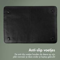 Accezz Leather hoes voor MacBook 16 inch Laptop sleeve Zwart - thumbnail