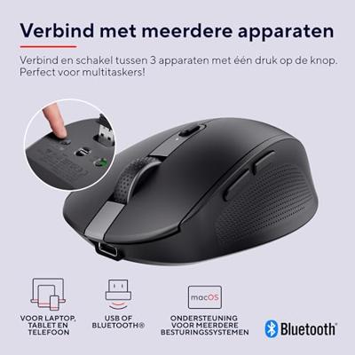 Trust Ozaa compact Draadloze Muis Muis Zwart - thumbnail