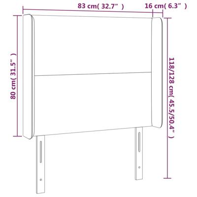 Hoofdbord met randen 83x16x118/128 cm kunstleer cappuccinokleur