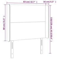 Hoofdbord met randen 83x16x118/128 cm stof donkerbruin - thumbnail
