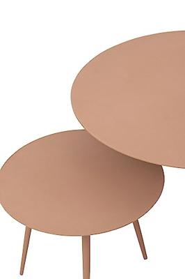 J-Line bijzettafel - ijzer - oud roze - set van 3 J-Line bijzettafel - ijzer - oud roze - set van 3