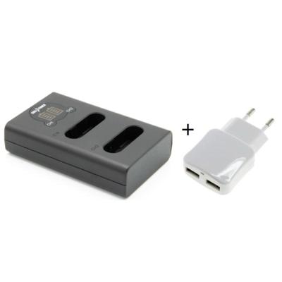 Duo lader voor 2 camera accu's Nikon EN-EL23 + handige 2 poorts USB 230V adapter
