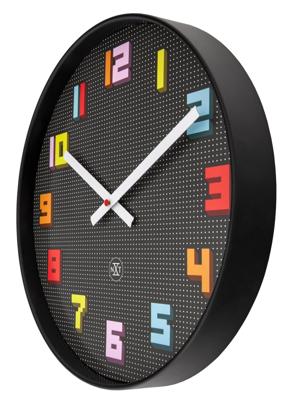Wandklok 35 cm - Stil - Zwart/Multikleur - ABS - nXt 'Game'