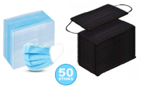 IBP Mondmasker 3-Laags met Elastiek Blauw 50 stuks - thumbnail