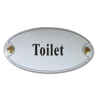 Emaille deurbord ovaal Toilet - thumbnail