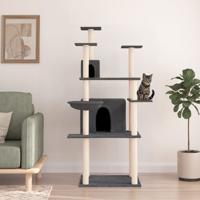 Kattenmeubel met sisal krabpalen 166 cm donkergrijs - thumbnail