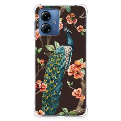 Motorola Moto G14 Case Anti-shock Pauw met Bloemen Motorola Moto G14 Case Anti-shock Pauw met Bloemen