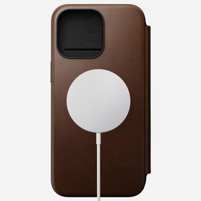Nomad Modern lederen folio iPhone 15 Pro Max - Rustic Brown
