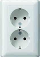 GIRA 078003 Wandcontactdoos dubbel Inzetstuk System 55, Standaard 55, E2, Event, Event Clear, Event Opaque, Esprit, ClassiX Zuiver wit glanzend 1 stuk(s) - thumbnail