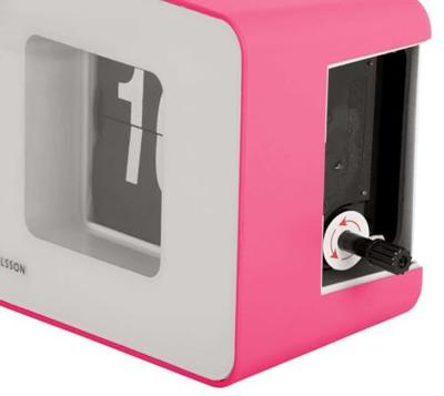 Karlsson Wand/tafel Klok Funky Flip Bright Pink