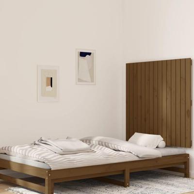 Wandhoofdbord 95,5x3x90 cm massief grenenhout honingbruin