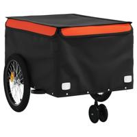 Fietstrailer 45 kg ijzer zwart en oranje - thumbnail