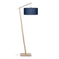 GOOD&MOJO Vloerlamp 'Andes' Bamboe en Eco linnen, 176cm, kleur Blauw - thumbnail