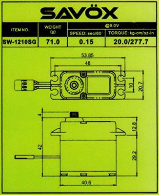 Savox SW-1210SG digitale waterproof servo