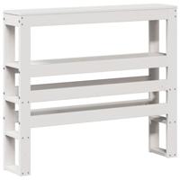 Bedframe met hoofdbord massief grenenhout wit 120x190 cm - thumbnail
