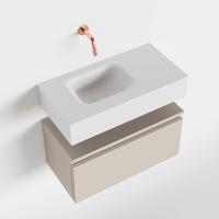 MONDIAZ ANDOR 60cm toiletmeubel linen. LEX 60cm wastafel talc links geen kraangat - thumbnail