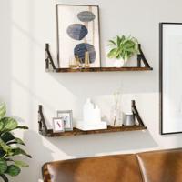 Wandschappen 2 st 60x15x15,5 cm gerookt eikenkleurig - thumbnail