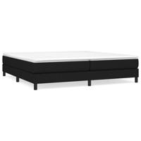 Boxspring met matras stof zwart 200x200 cm - thumbnail