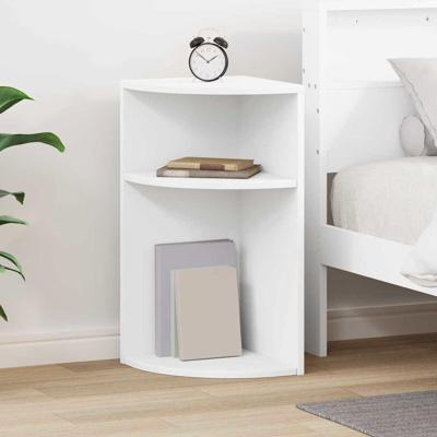 Bijzettafel Wit 29,6 x 29,6 x 60 cm Bewerkt hout Bijzettafel Wit 29,6 x 29,6 x 60 cm Bewerkt hout