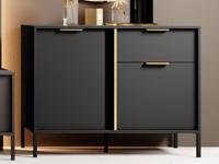 Commode BOTKOVICH 2 deuren 1 lade antraciet - thumbnail