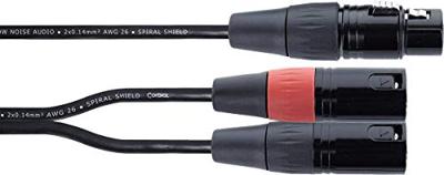 Cordial EY 0,3 FMM XLR Y-adapter [1x XLR-bus 3-polig - 2x XLR-stekker 3-polig] 0.30 m Zwart