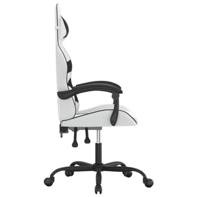 Gamestoel draaibaar kunstleer wit en zwart