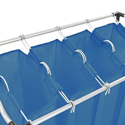 VidaXL Wassorteerder met 4 zakken staal blauw