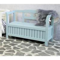 Pinokkio 2-persoons houten koffer tuinbank blauw - thumbnail