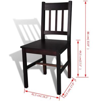 Eetkamerstoelen 4 st grenenhout donkerbruin