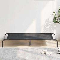 VidaXL Hondenmand verhoogd 130x80x20 cm textiel en staal zwart - thumbnail