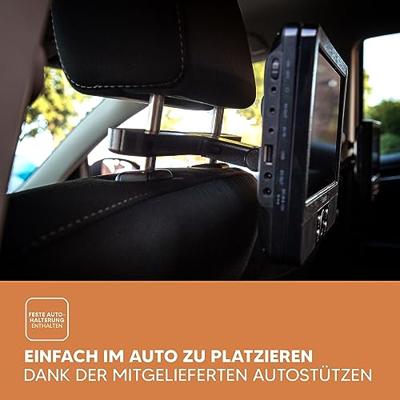 Lenco 2x 9" draagbare DVD-speler met USB SD ingebouwde batterij hoofdtelefoon en beugel Zwart - DVP-939