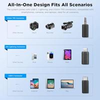 Boya Boyalink tweekanaals draadloze dasspeldmicrofoon - thumbnail