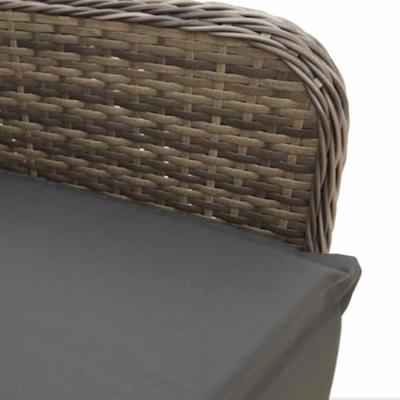 5-delige Bistroset met kussens poly rattan grijs
